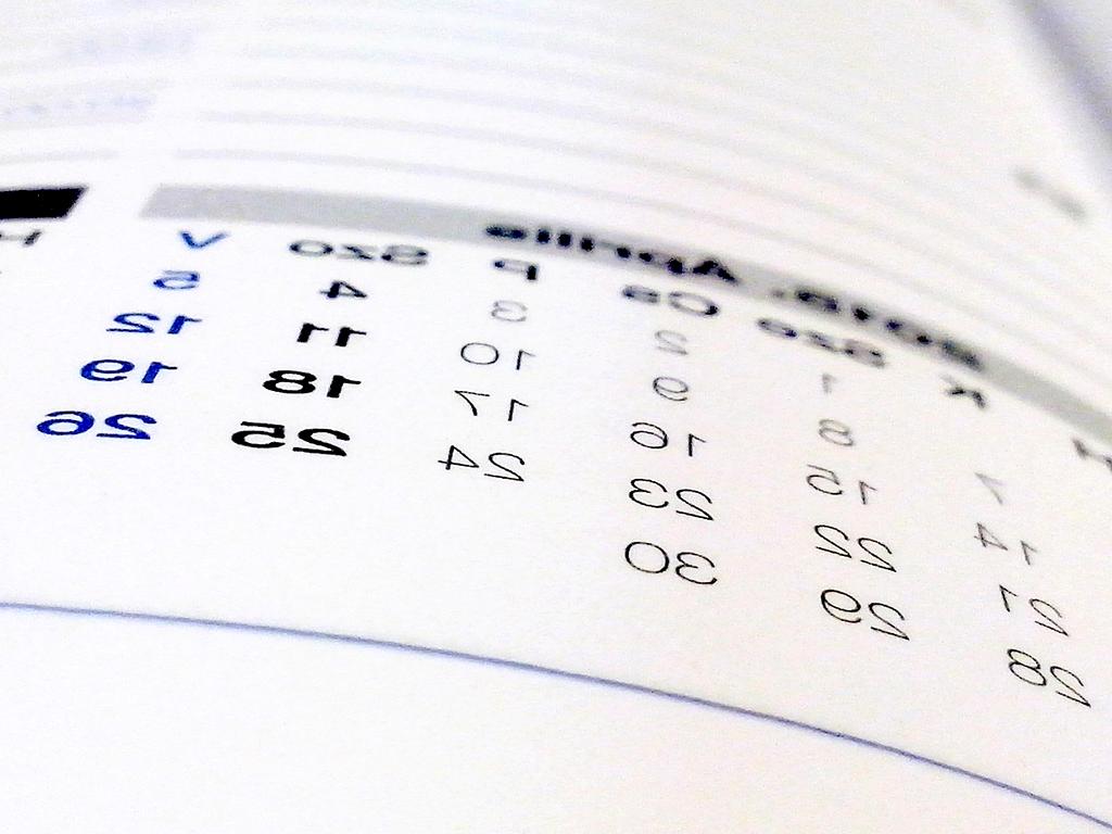 Maintenance scheduling calendar